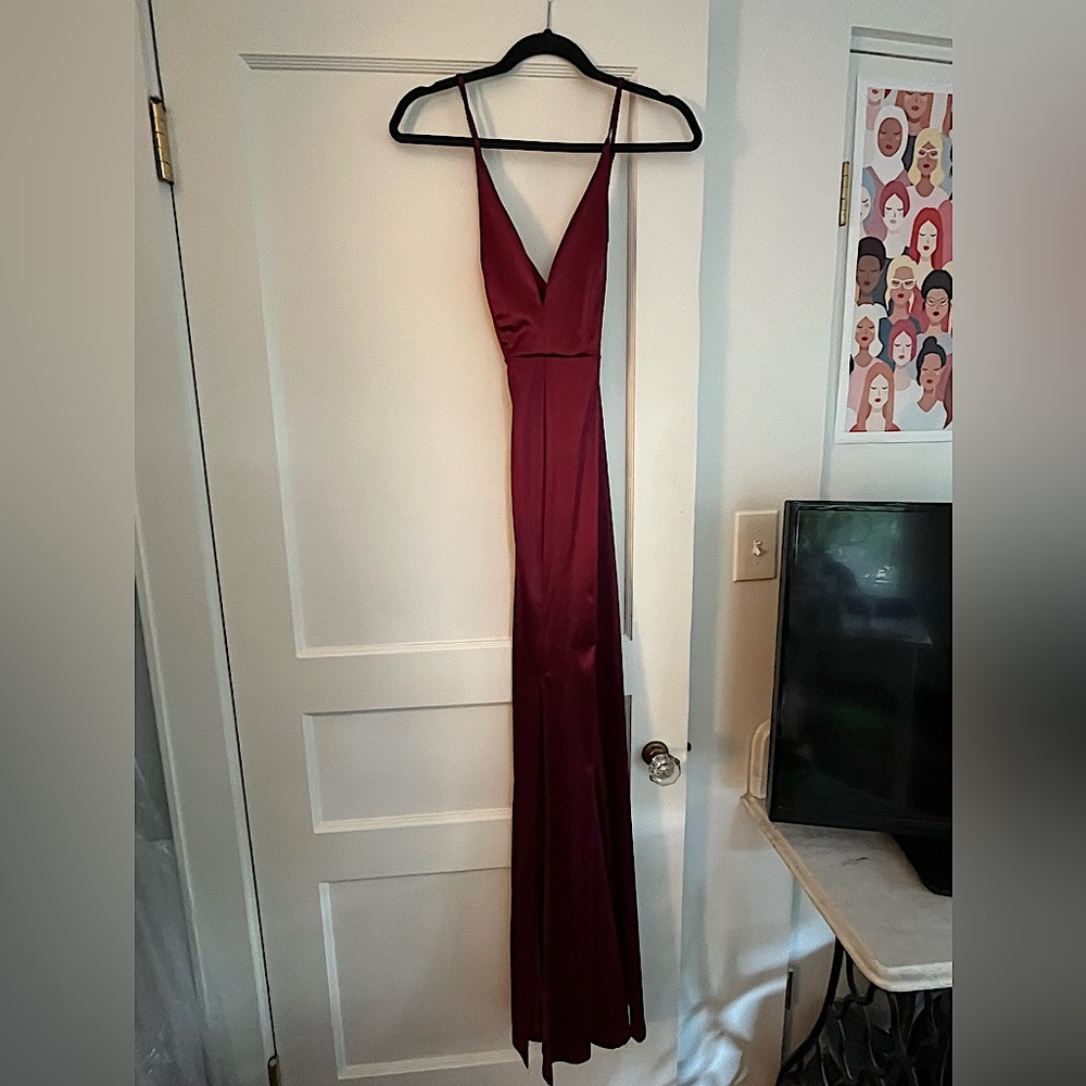 Maroon Silk Dress